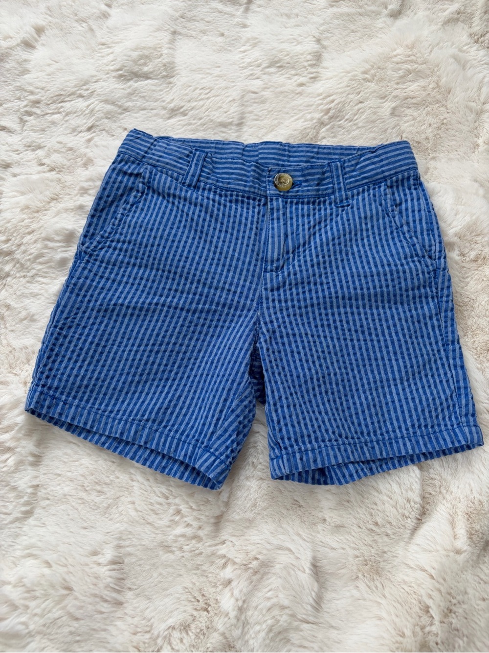 Janie and Jack Blue Striped Cotton Shorts